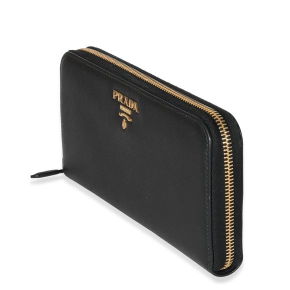 Prada Black Saffiano Long Zip Around Wallet - Picture 2 of 5